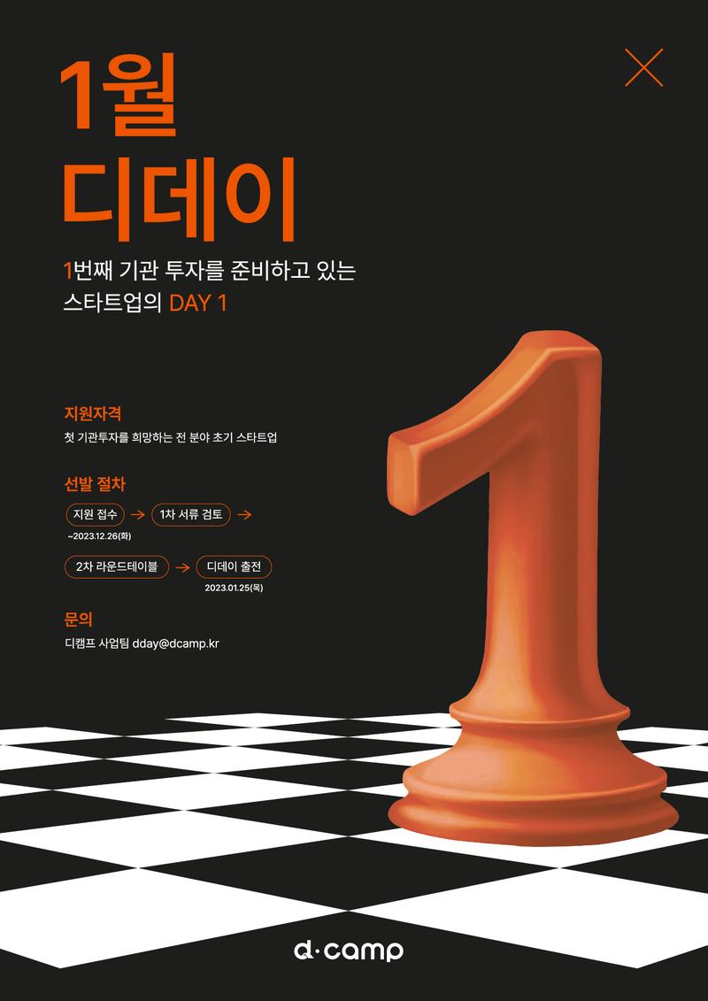 2024년 1월 D·DAY 출전 스타트업 모집, APPLY NOW! 포스터