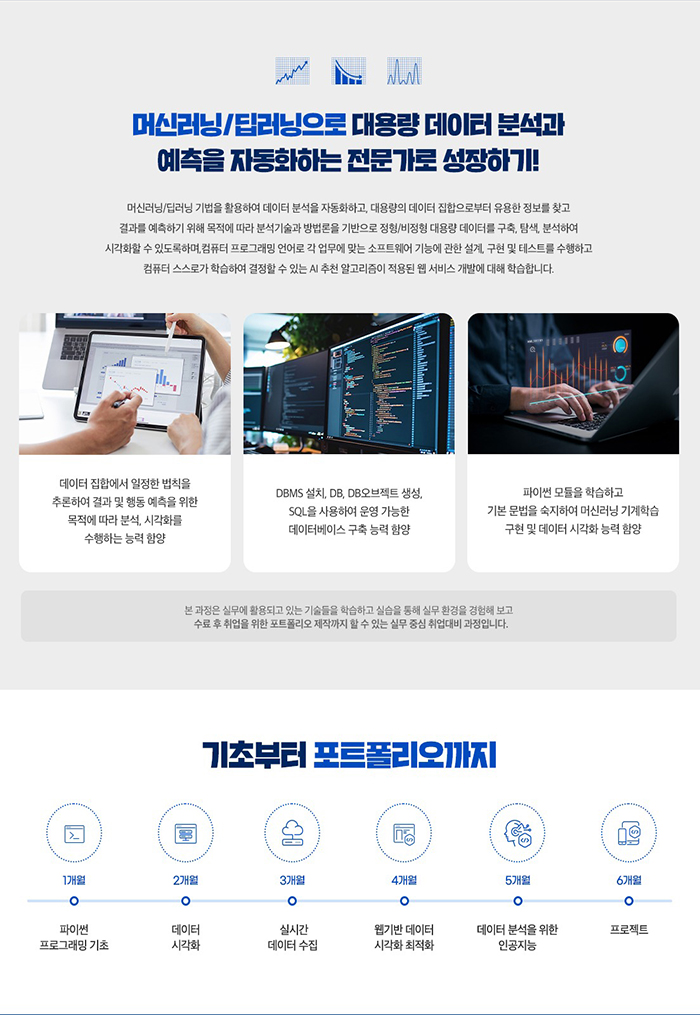 빅데이터(파이썬) 분석 기반 AI(머신러닝, 딥러닝) & 추천 알고리즘 개발자 양성과정 포스터