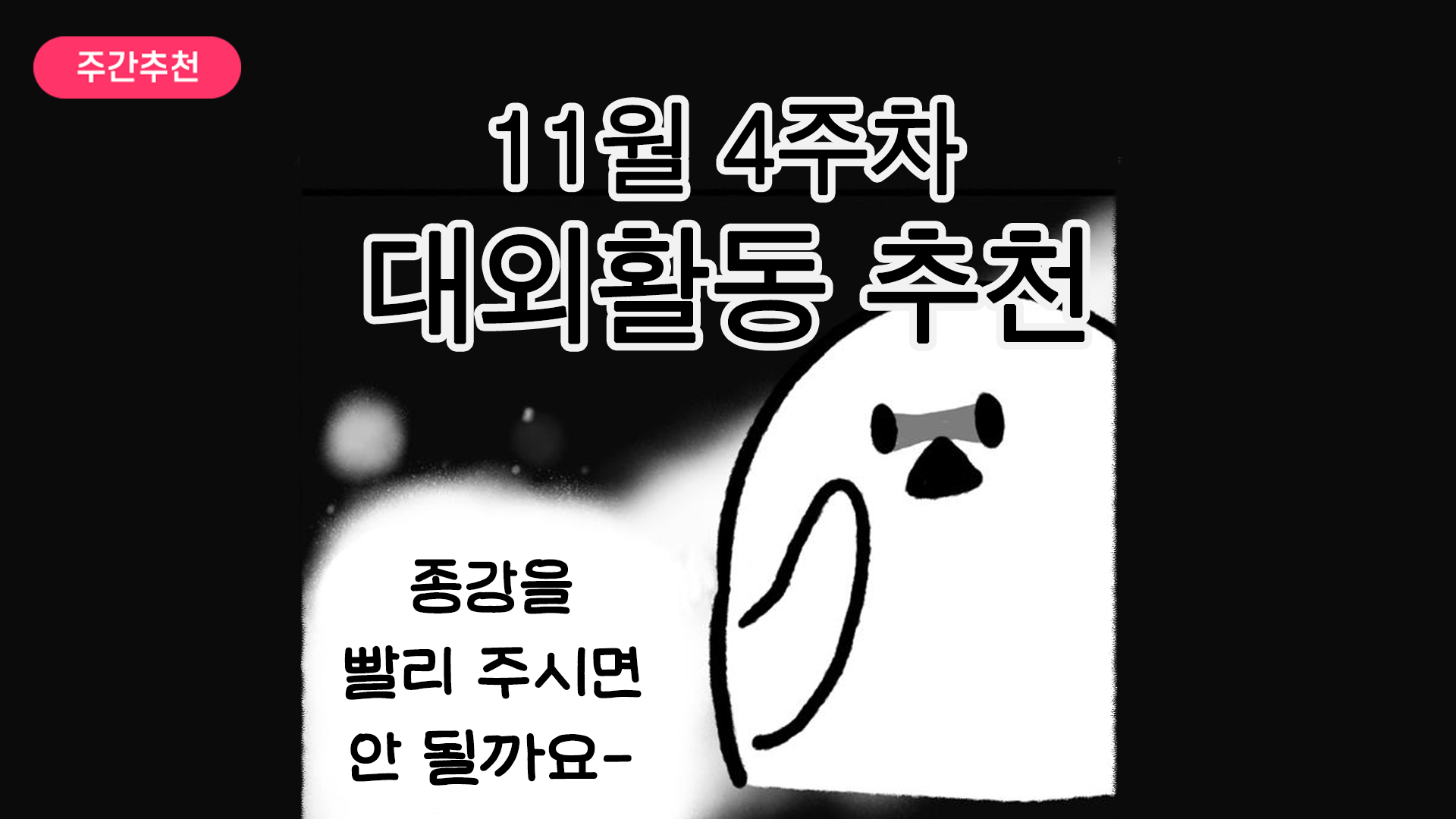 [주간추천] 2025년 11월 4주차 주간추천