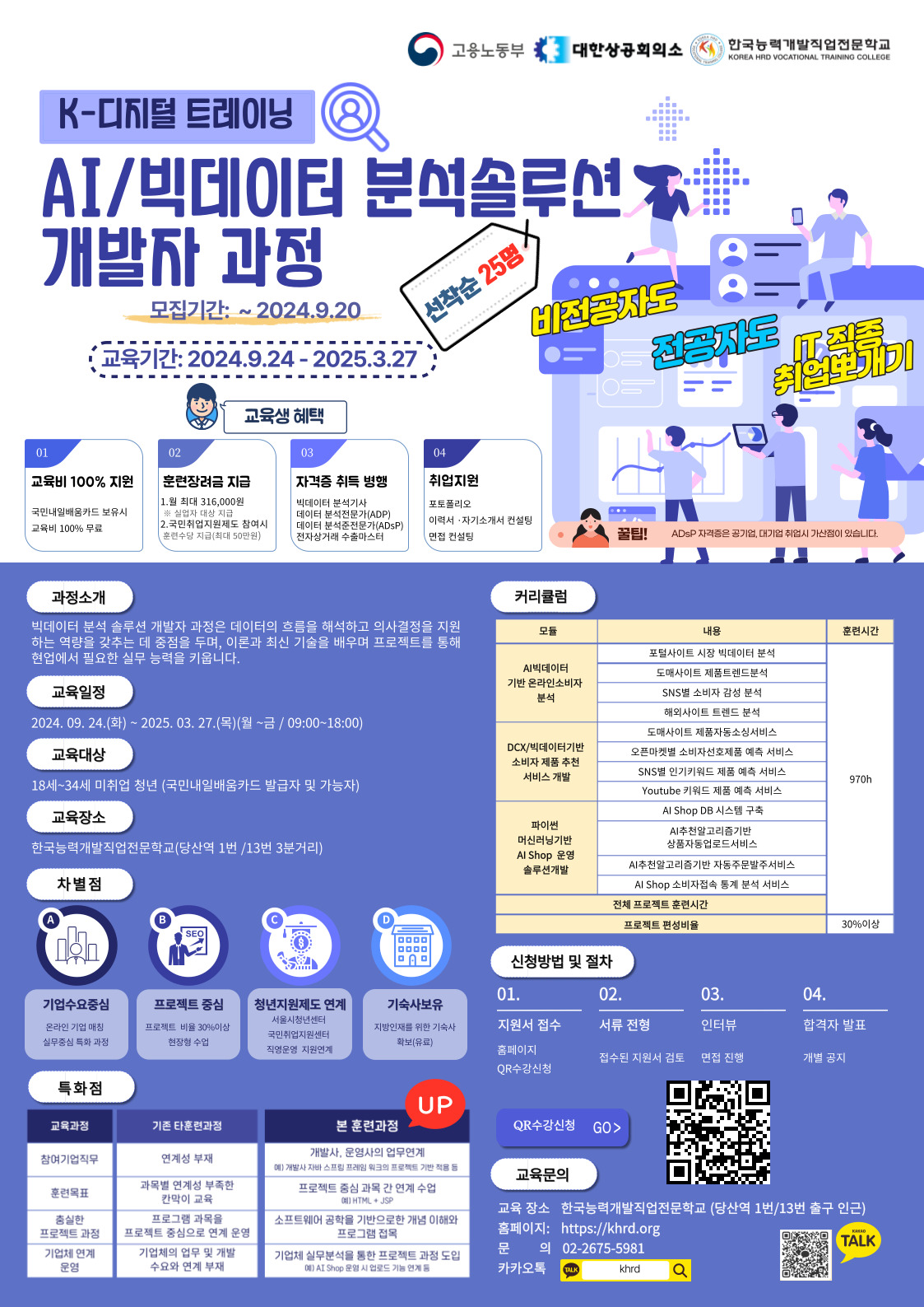 [한국능력개발직업전문학교]AI 빅데이터 분석솔루션 개발자 과정 포스터