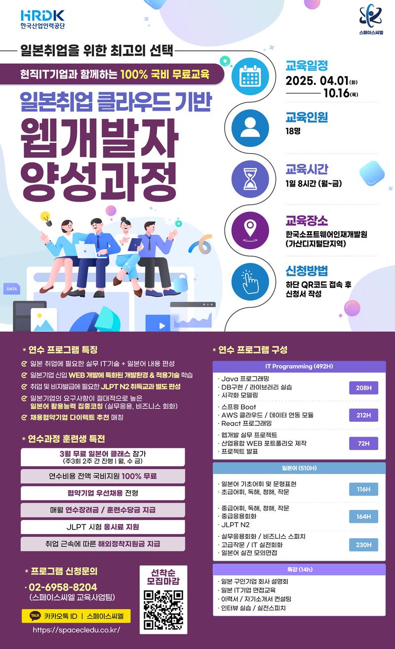 K-MOVE 스쿨 일본취업 클라우드 풀스택 웹 개발자 양성과정 포스터