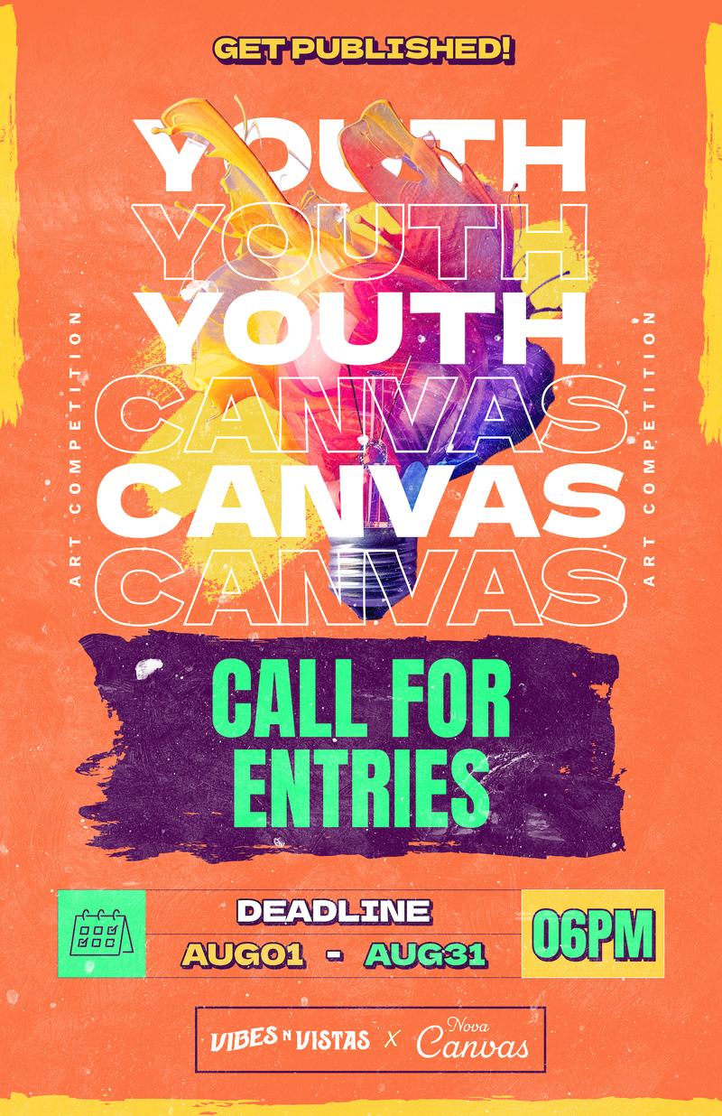 YouthCanvas 청소년 예술·문학 공모전 포스터