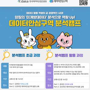 [K-DATA] 데이터안심구역 분석캠프 초급/활용과정! 무료 교육 안내 (서울센터or대전센터)
