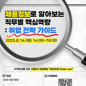 [고용노동부 서울북부고용복지+센터] "채용정보로 알아보는 직무별 핵심역량: 취업 전략 가이드" 특강