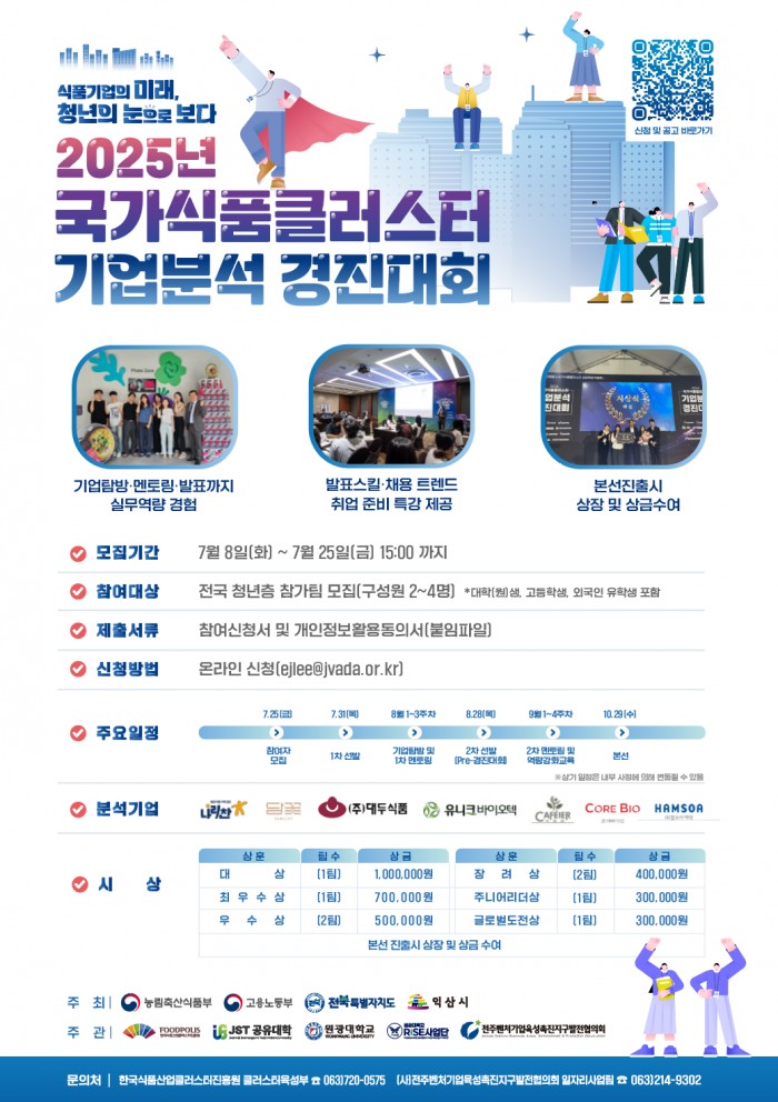 2025년 국가식품클러스터 기업분석 경진대회 포스터
