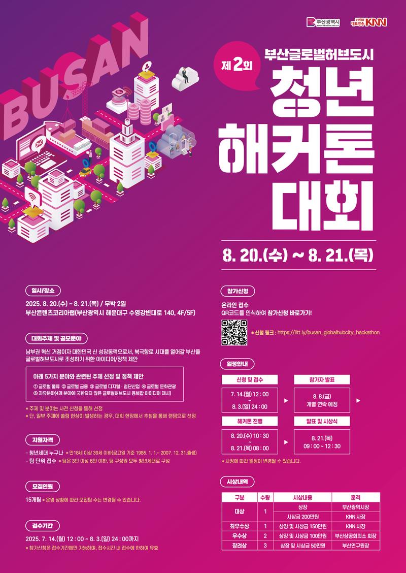 제 2회 부산글로벌허브도시 청년 해커톤 대회 포스터
