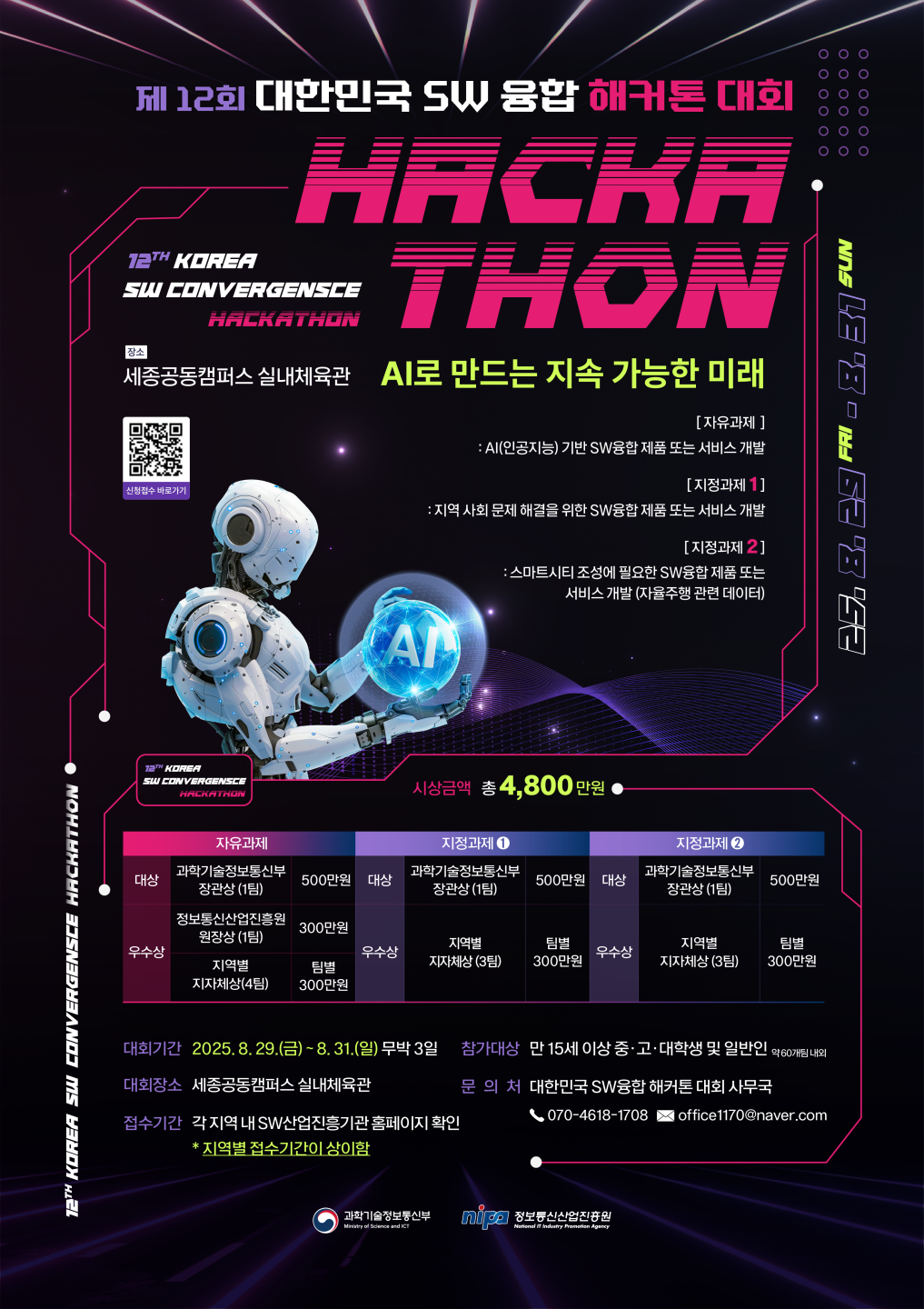 제12회 대한민국 SW융합 해커톤 대회 포스터