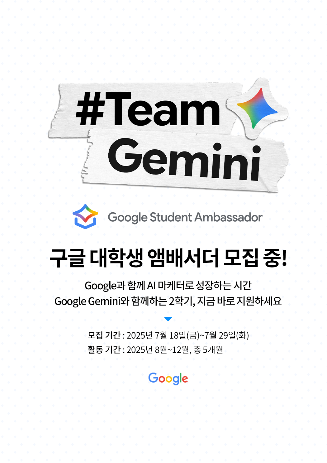 Google Student Ambassador 모집 포스터