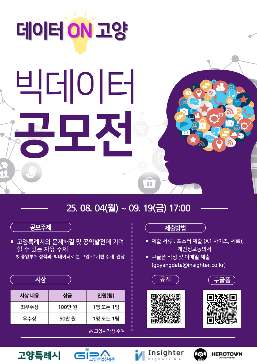 2025년 고양시 빅데이터 공모전 포스터