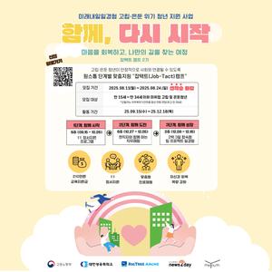 [고용노동부] 2025 미래내일일경험 고립·은둔 위기 청년 지원 ‘잡택트 캠프 2기’ 참여자 모집 ★선착순 마감★