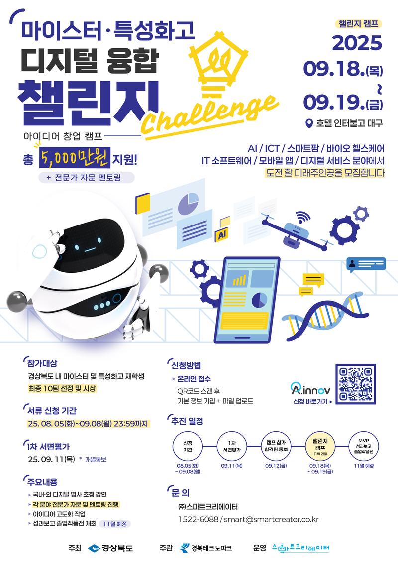 2025 마이스터·특성화고 디지털 융합 챌린지 포스터
