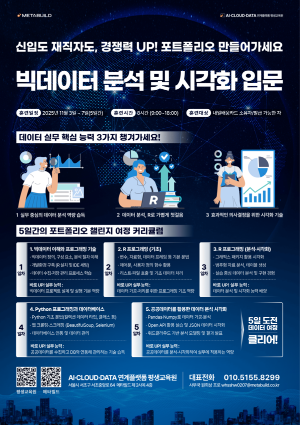 메타빌드(주) 빅데이터 분석 및 시각화 입문과정 포스터