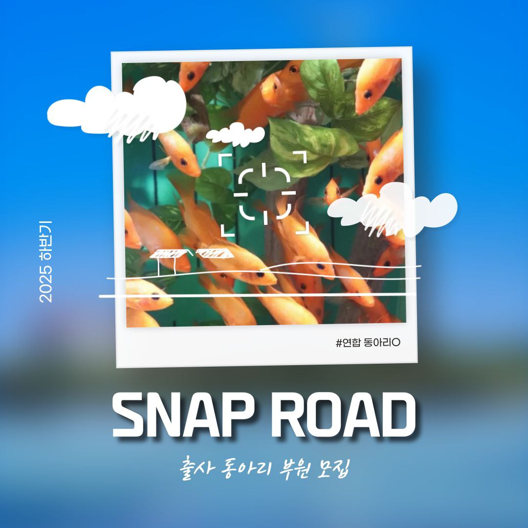 사진 동아리 : SNAP ROAD 부원 모집합니다! 포스터