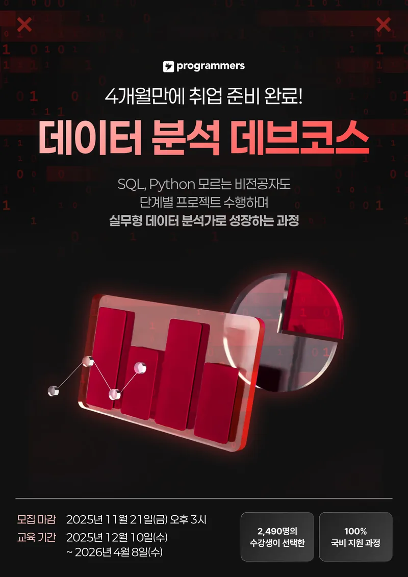 프로그래머스 데브코스: 데이터 분석 9기 포스터