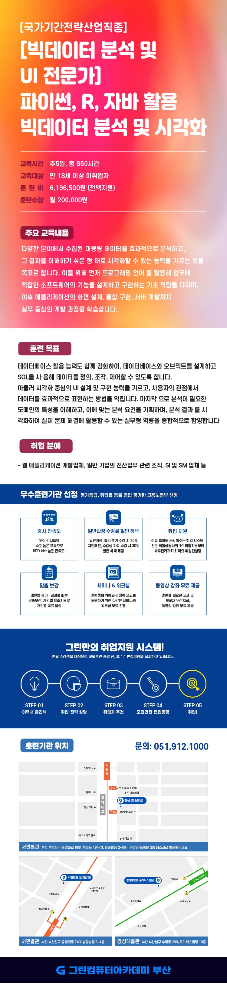 [빅데이터 분석 및 UI 전문가]  파이썬, R, 자바 활용  빅데이터 분석 및 시각화 포스터