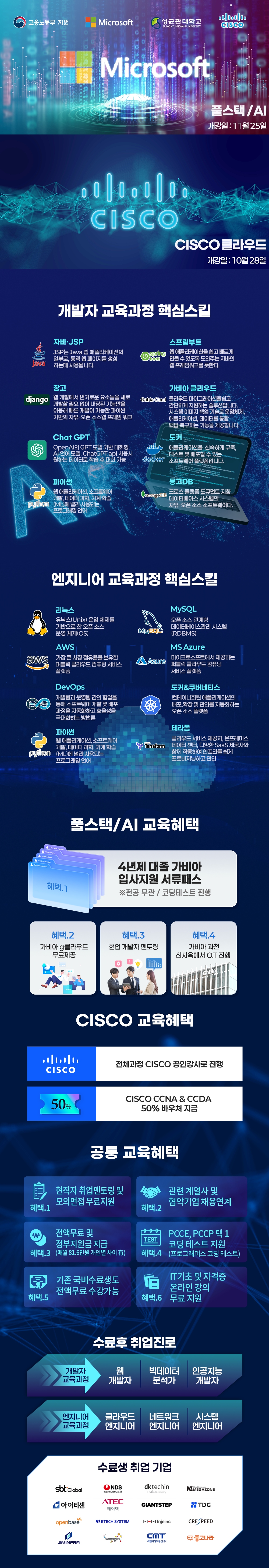 [무료교육] 풀스택·AI·클라우드 개발자 부트캠프 실무·취업연계 포스터