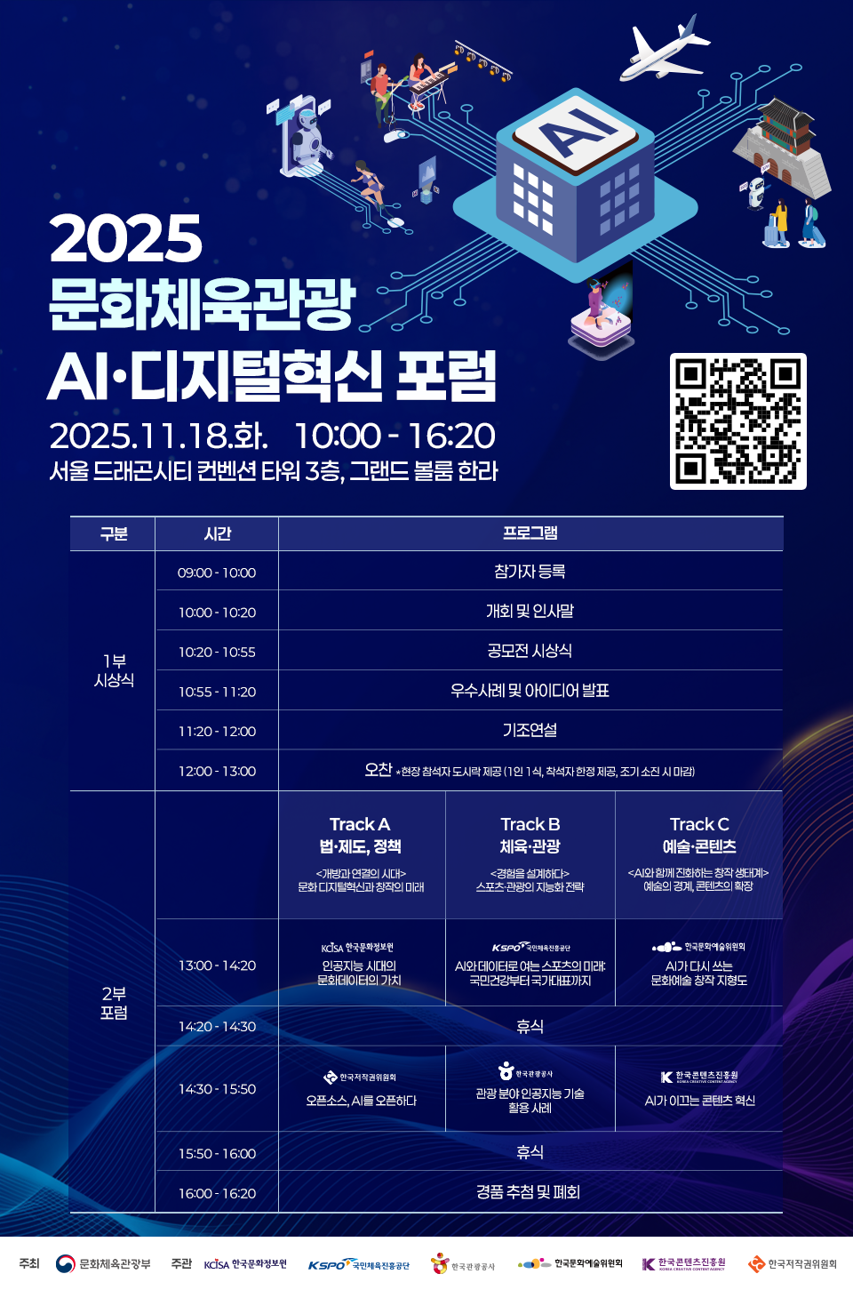 [문화체육관광부] 2025 문화체육관광 AI·디지털혁신 포럼 (~11/14) 포스터