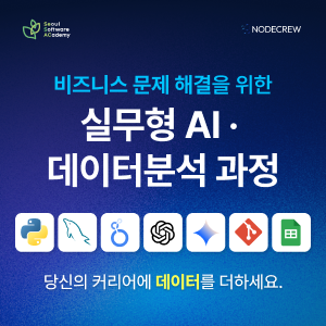 [청년취업사관학교 송파캠퍼스] 비즈니스 문제 해결을 위한 실무형 AI · 데이터분석 과정 2기