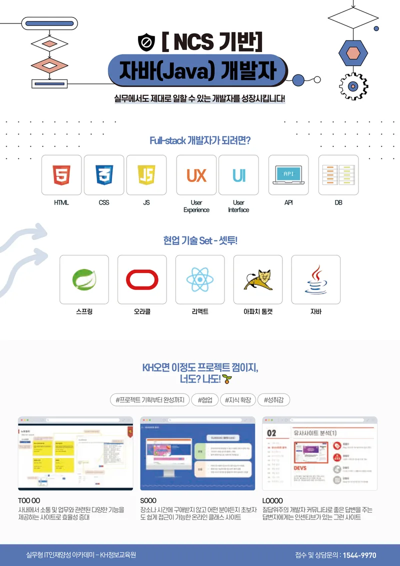 [국비지원무료-강남 15회] (디지털컨버전스) React & Spring 활용 자바(Java) 개발자 양성과정 포스터