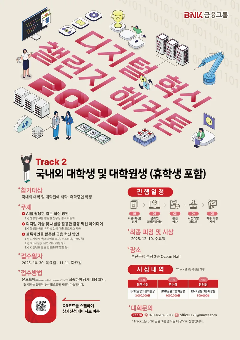 [BNK금융그룹] 디지털 혁신 챌린지 해커톤 2025 포스터