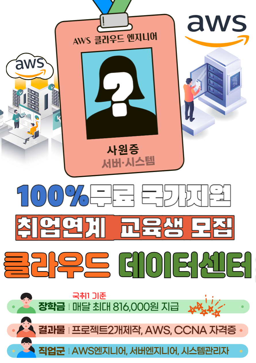 클라우드엔지니어교육 국비지원부트캠프 과정 포스터