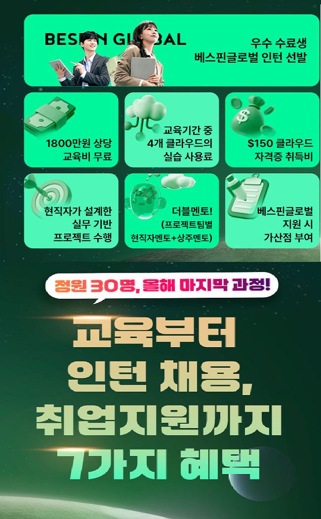 AI MSP 베스핀글로벌의 멀티클라우드(AWS·Azure·GCP·NCP) 엔지니어 부트캠프 포스터