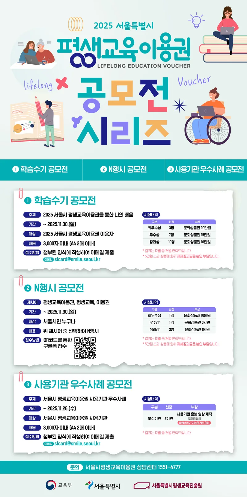 2025 서울특별시 평생교육이용권 공모전 시리즈 포스터