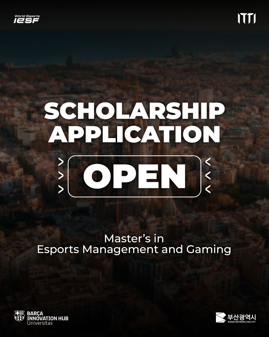 2025 국제 이스포츠 장학제도 - 이스포츠 매니지먼트 및 게이밍 교육과정- 포스터