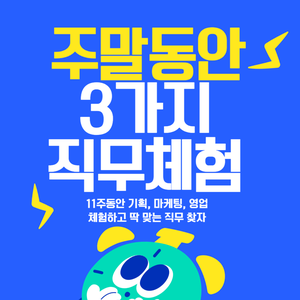 [한국대학생인재협회] 주말에 끝내는 3가지 직무체험! 현직자 멘토링·포트폴리오까지 한번에 끝내는 직무프로젝트