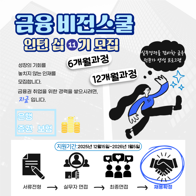 금융권 인턴 취업하기 !! [금융비전스쿨] (~01.05) 포스터