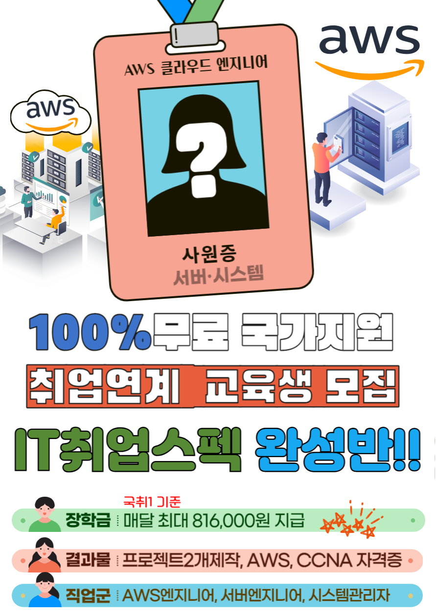 IT취업연계 국비지원 풀타임부트캠프 (개발자 정보보안 클라우드 ) 포스터