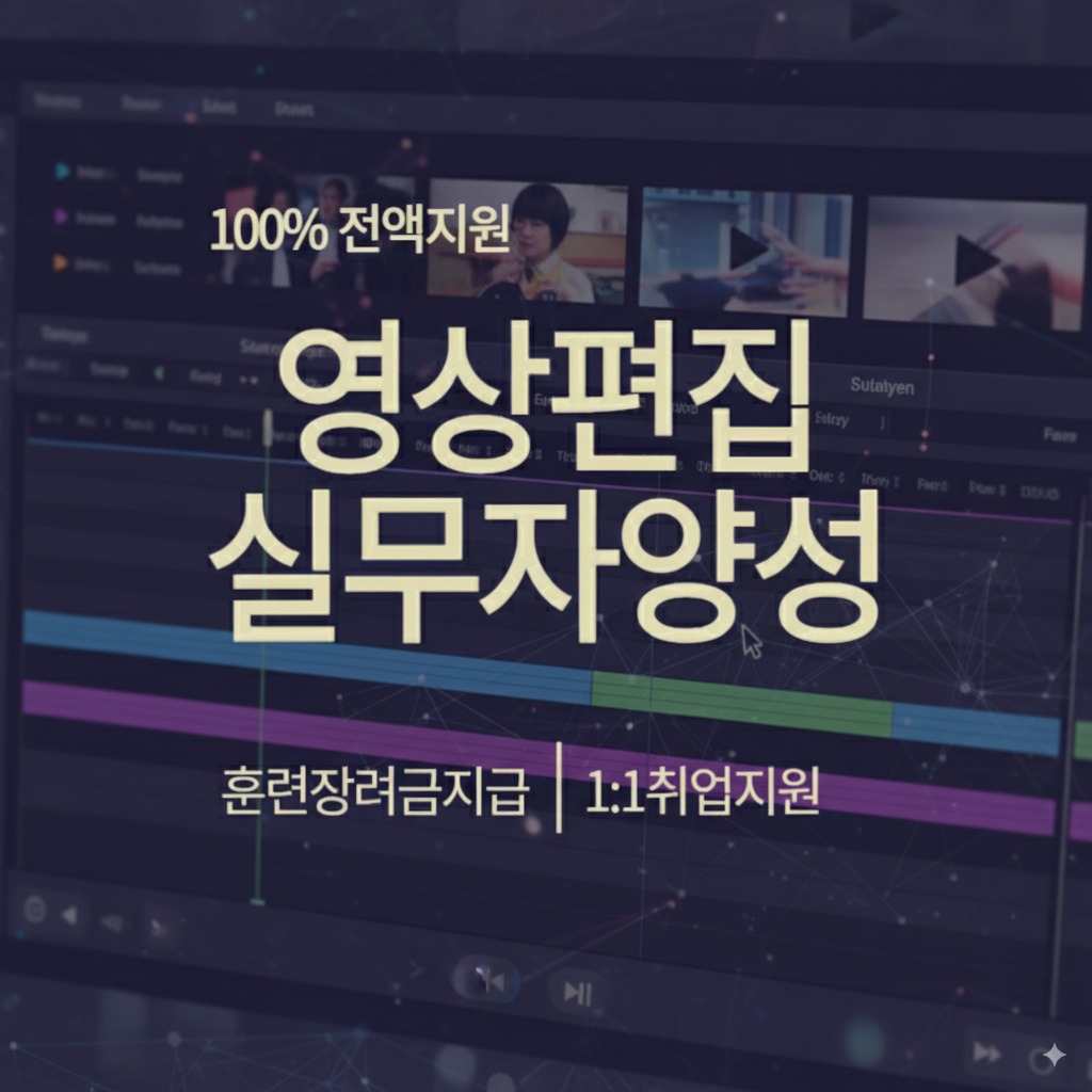 [국비전액지원] 멀티미디어콘텐츠전문가(프리미어,에프터이펙트,3DMAX(맥스),스테이블디퓨젼) 포스터