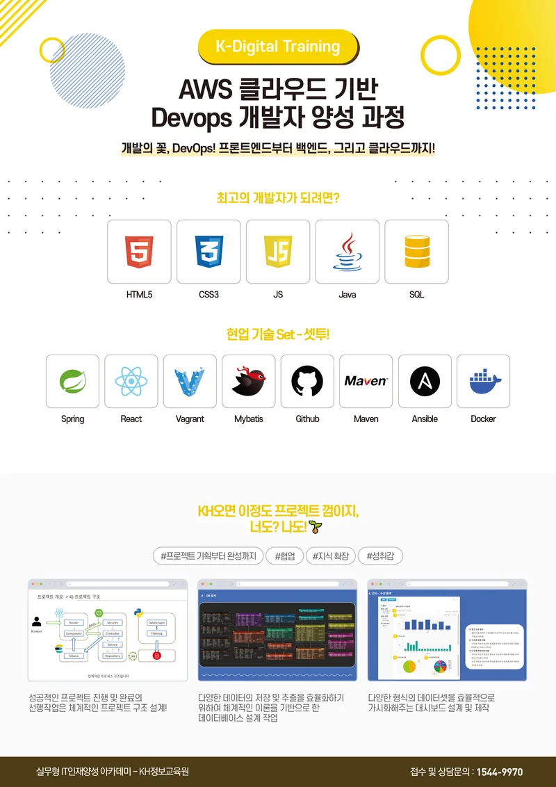 [국비지원무료-KDT] AWS 클라우드 기반 Devops 개발자 양성 과정 8회차 포스터