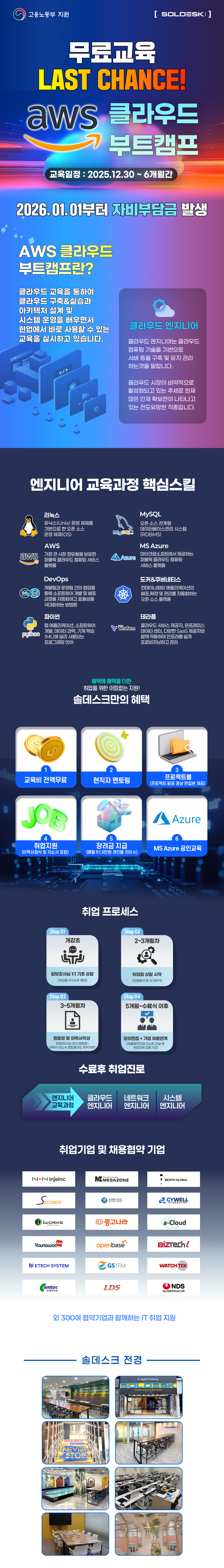 [KDT]국비 AWS·클라우드 실무 운영 무료교육 부트캠프 포스터