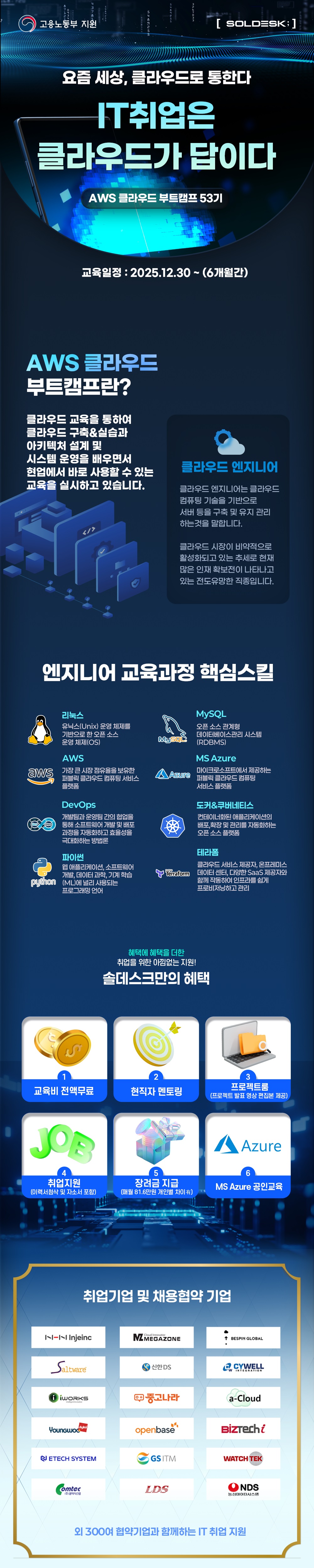 AWS · Azure 하이브리드 멀티클라우드 부트캠프 참가자 모집 포스터