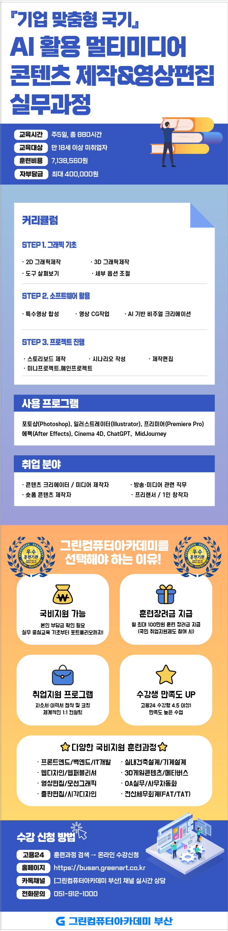 『기업 맞춤형 국기』AI 활용 멀티미디어 콘텐츠 제작&영상편집 실무과정 포스터